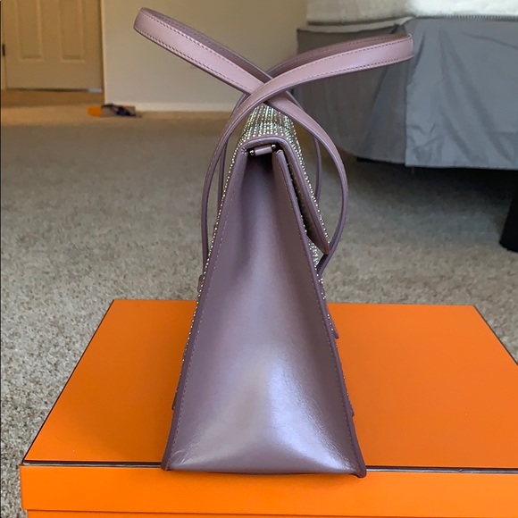 Alaia Nude/Tabac Tote with Crossbody Strap - Picture 5 of 11